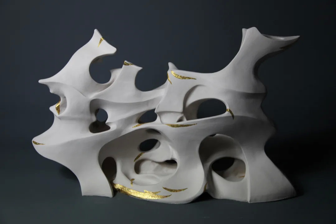 《竹影-晨曦》62x16x40cm  白陶  2020